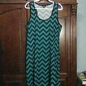 Black/teal green maxi